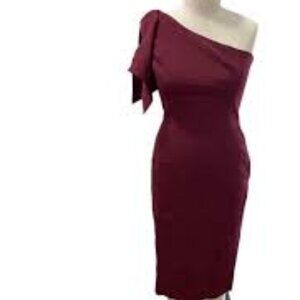 Nwt Dress the Population Tiffany One Shoulder Midi Sheath Dress